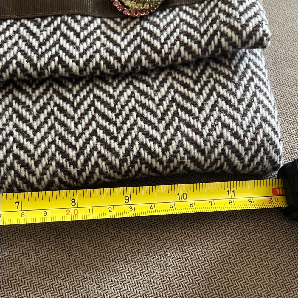 SWANK Chevron Clutch with Black and Brown Design - Picture 2 of 8